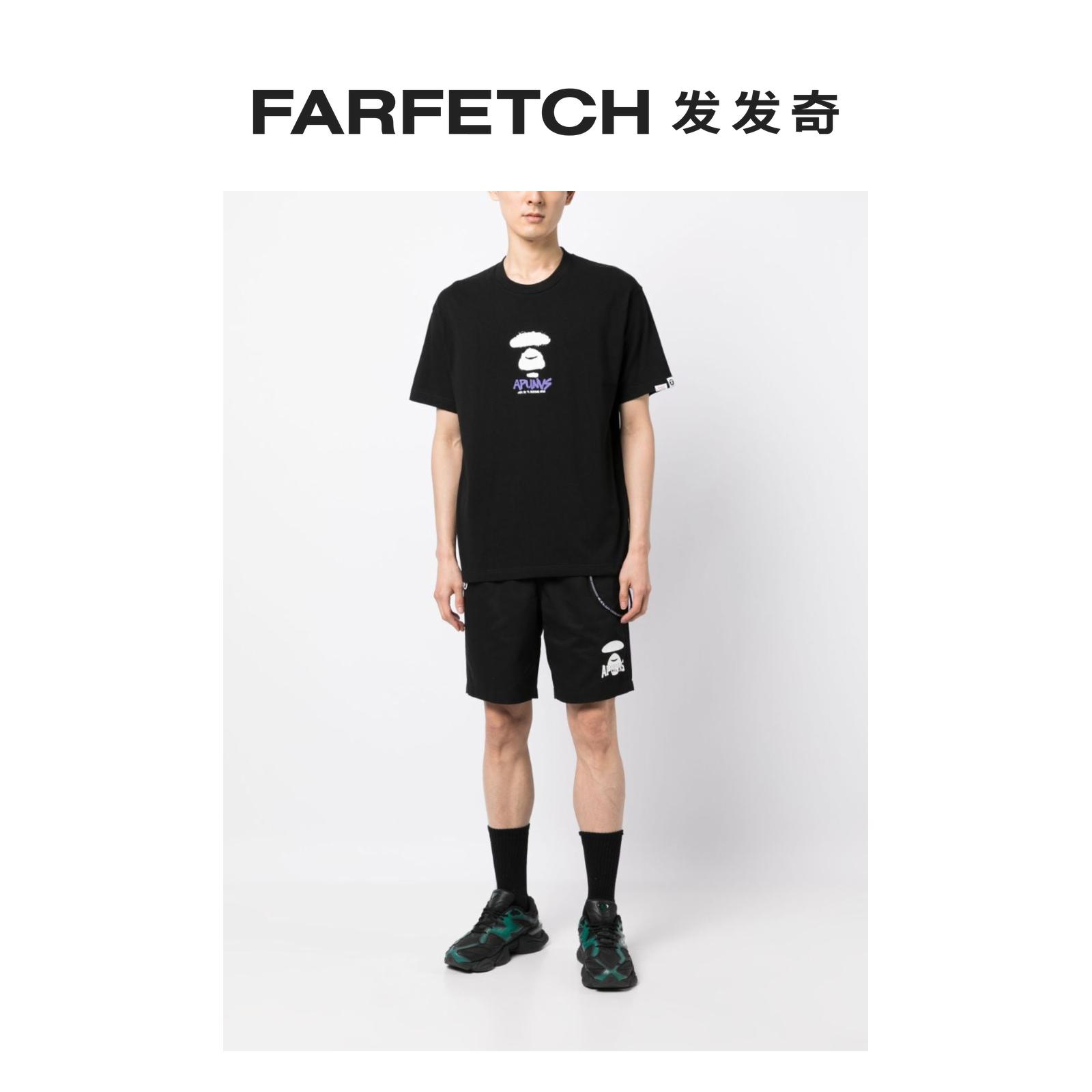 Aape男士logo印花棉短裤FARFETCH发发奇