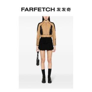 Pinko女士拼色拼接皮质夹克FARFETCH发发奇