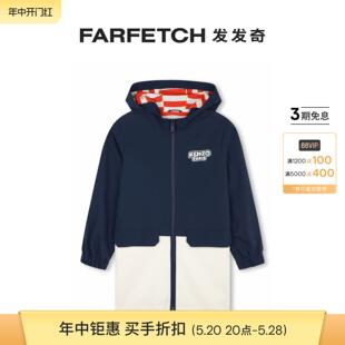 logo印花防风大衣FARFETCH发发奇 KENZO童装