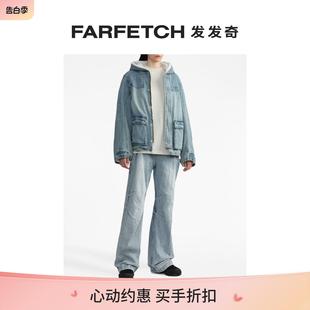 FARFETCH发发奇 We11Done女士摁扣连帽牛仔夹克