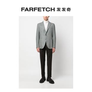 Tagliatore男士 格纹单排扣西装 夹克FARFETCH发发奇