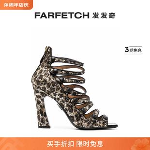 Dsquared2女士亮片金葱缀饰豹纹凉鞋 FARFETCH发发奇