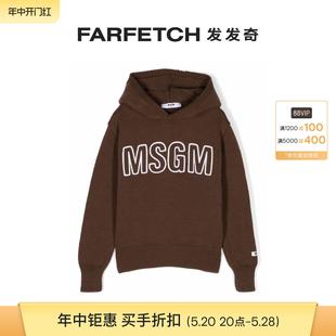 logo针织连帽衫 Msgm童装 FARFETCH发发奇