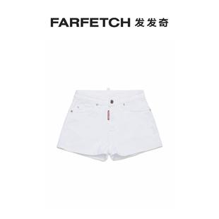 标贴牛仔短裤 Dsquared2童装 FARFETCH发发奇