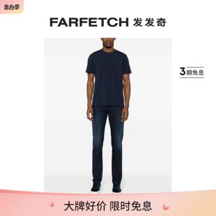 Corneliani男士 FARFETCH发发奇 logo刺绣直筒牛仔裤