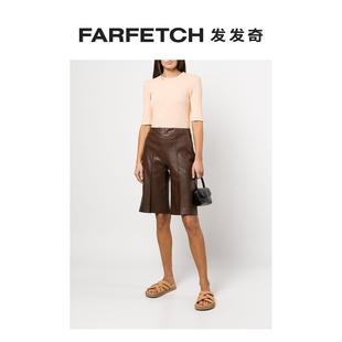 FARFETCH发发奇 Rosetta Getty女士纹理皮质短裤