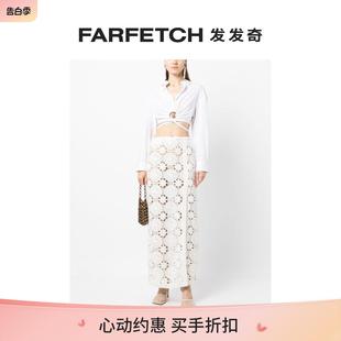 Elie Final Sale Saab女士蕾丝钩编针织迷你半身裙FARFETCH发发