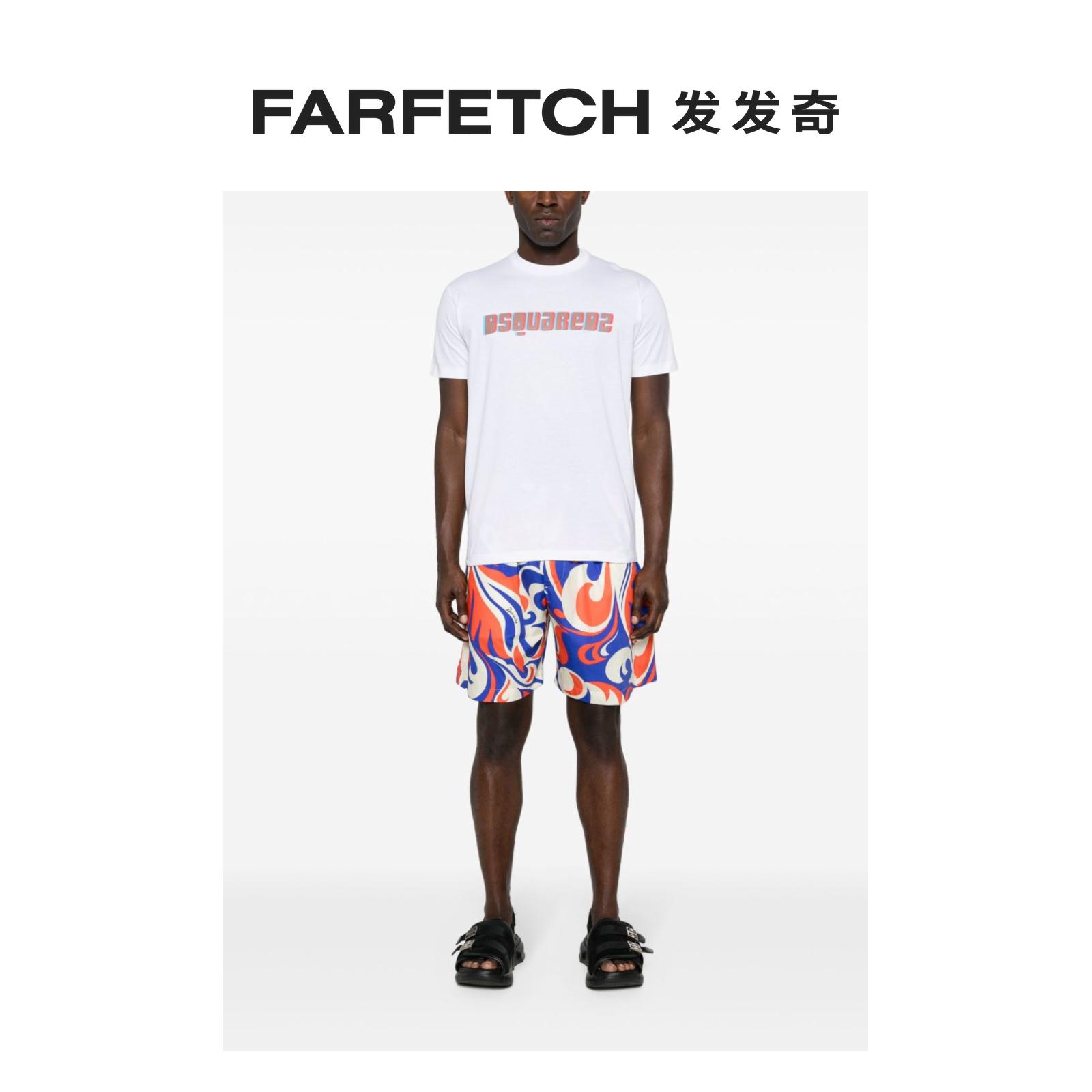 Dsquared2男士Palms Beach Waves棉短裤FARFETCH发发奇