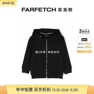 logo印花拉链连帽衫 GIVENCHY 纪梵希童装 FARFETCH发发奇