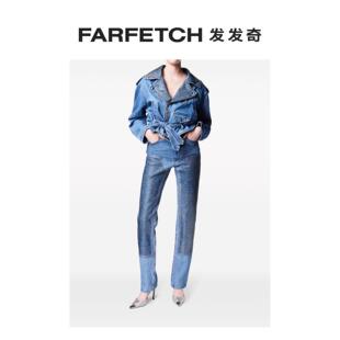 Area女士晶饰牛仔夹克FARFETCH发发奇