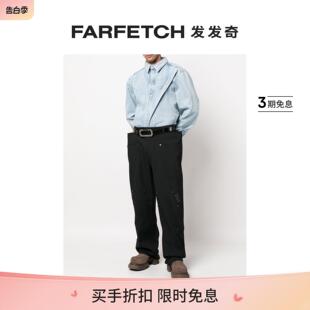 logo刺绣浅蓝色宽松款 纯棉牛仔衬衫 Project男士 FARFETCH发发奇