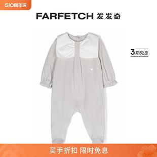 logo标牌棉连体衣FARFETCH发发奇 Emporio Armani阿玛尼童装