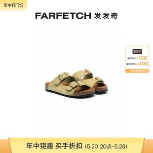 FARFETCH发发奇 GALLUCCI童装 绒面皮扣环凉鞋