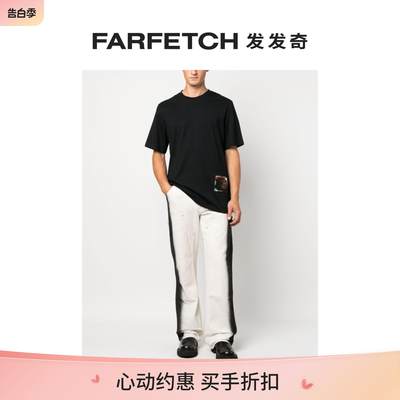 Oamc男士Ascent 贴花细节棉T恤FARFETCH发发奇