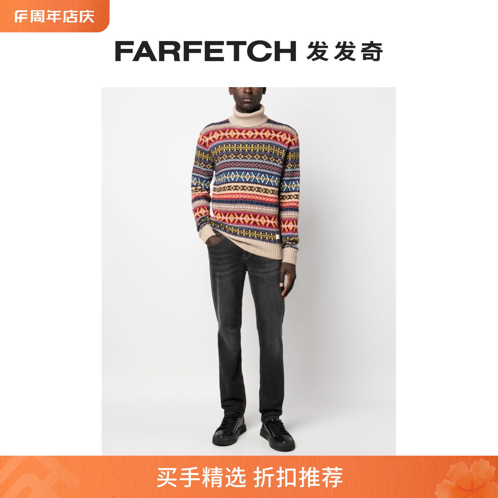 [Final Sale]Manuel Ritz男士标贴费尔岛式嵌花针织毛衣FARFETCH