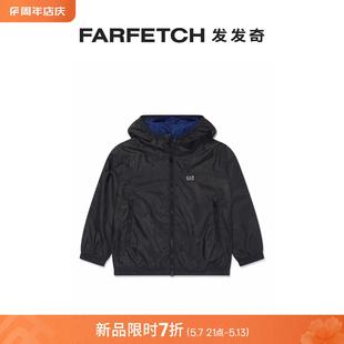 Emporio Armani阿玛尼童装 logo印花连帽夹克FARFETCH发发奇