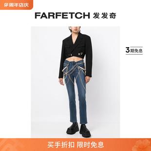 FARFETCH发发奇 Junya Watanabe女士搭链细节直筒牛仔裤