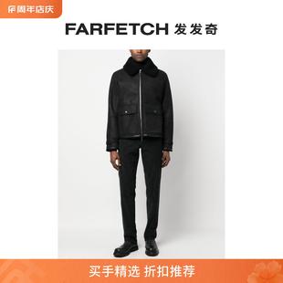 Lardini男士 皮质夹克FARFETCH发发奇 皮毛一体细节短款