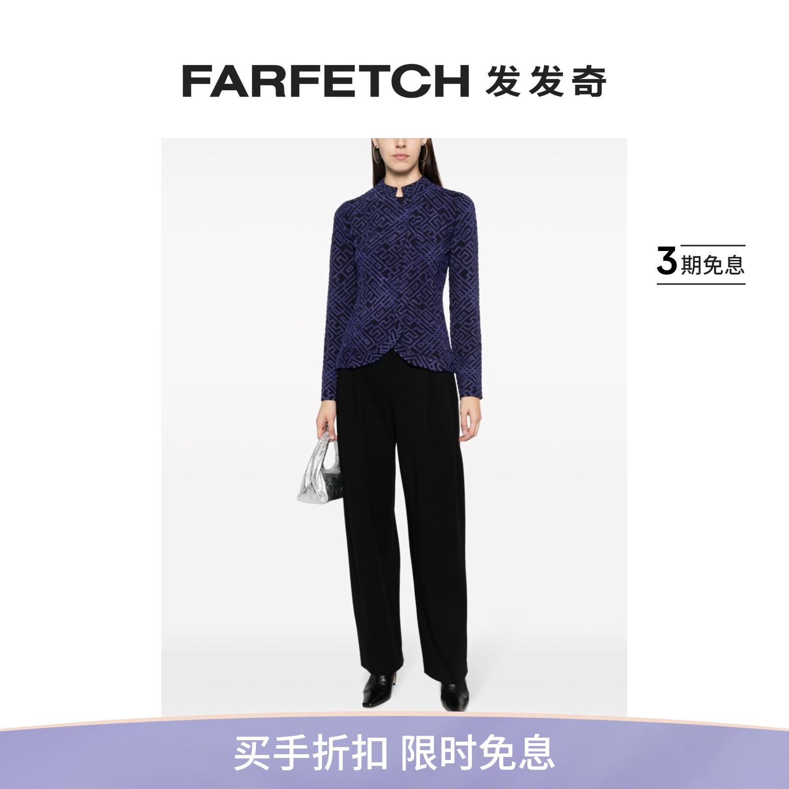 Emporio Armani阿玛尼女士高腰褶饰长裤FARFETCH发发奇