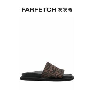 Moschino女士logo印花防水拖鞋 Final Sale FARFETCH发发奇