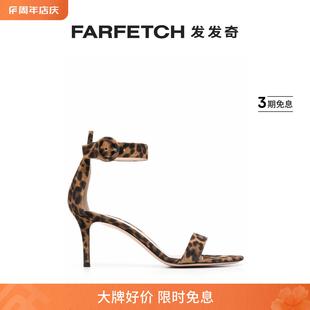 Rossi女士中跟豹纹凉鞋 Gianvito FARFETCH发发奇