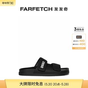 FARFETCH发发奇 Dsquared2男士 魔术贴小牛皮凉鞋