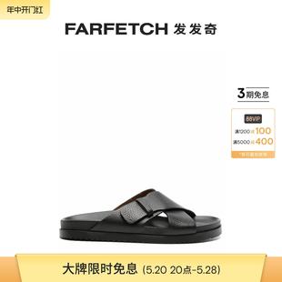 FARFETCH发发奇 交叉带皮质拖鞋 S男士 Doucal