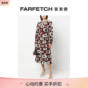 Final Sale COLVILLE女士磨损边细节图案印花连衣裙FARFETCH发发