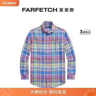 格纹亚麻衬衫 Polo Ralph Lauren男士 FARFETCH发发奇