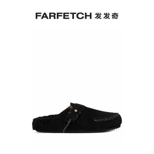 Buttero女士缝线绒面皮拖鞋 FARFETCH发发奇