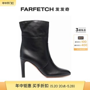 Bally巴利女士中跟皮质短靴FARFETCH发发奇