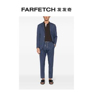 Eleventy男士 FARFETCH发发奇 套装 细条纹单排扣西装