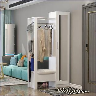 门口鞋柜和挂衣柜一体进门鞋柜衣帽柜挂衣架简约现代门厅柜客厅隔
