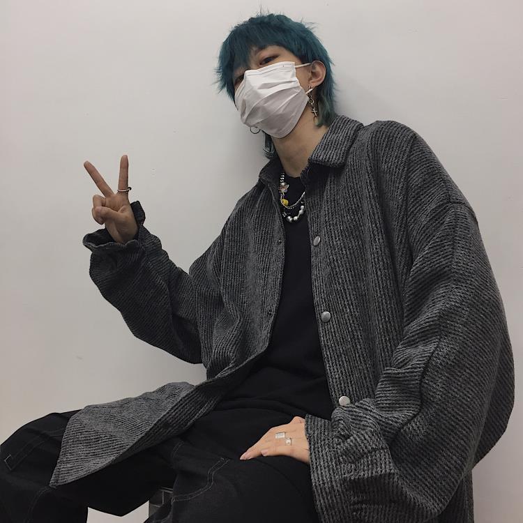 毛呢外套男士春秋季港风休闲情侣工装夹克