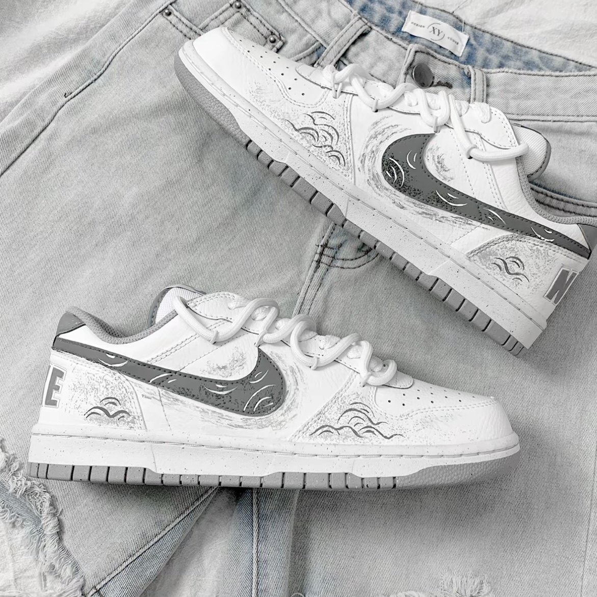 【定制球鞋】Nike Big Low国潮复古个性涂鸦送男友简约小白鞋男鞋,运动鞋new,板鞋,淘宝优惠券,粉丝福利购,淘宝优惠卷