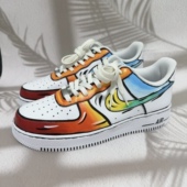 定制球鞋 Nike Air force1空军一号彩绘二次元 彩虹手绘小白鞋
