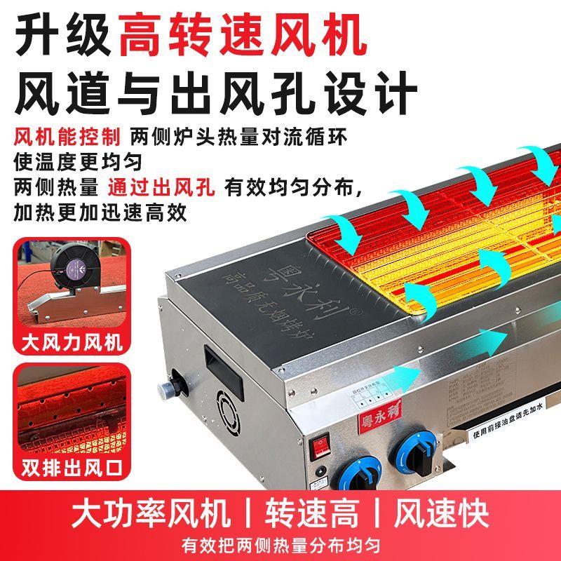 燃气无烟烧烤炉商用液化气煤气摆摊烤串面筋炉子熄火炉保护