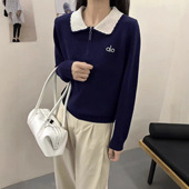 正流行针织打底衫 2025新款 高级感上衣秋冬 女士polo领毛衣女款 冬季