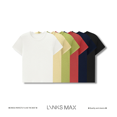 LINKS MAX 肌理纹理真丝莫代尔棉凉感T恤 59205