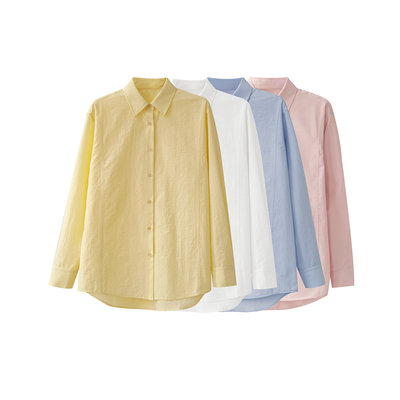 【钱老板专属】AULAER 抗皱肌理慵懒感极简翻领衬衫ALE451193