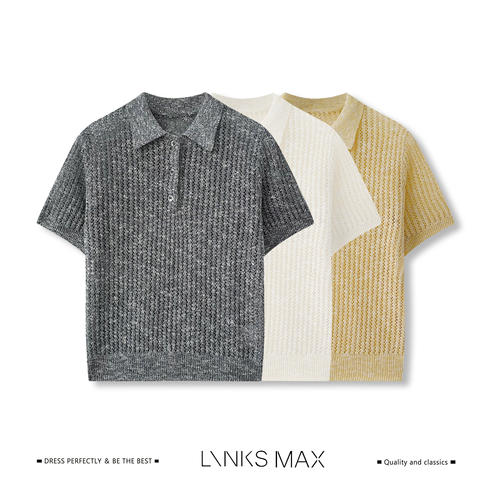 Links Max 【钱老板专属】老钱肌理感女POLO领干爽针织衫 63282