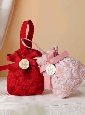 2024新款免折叠创意结婚喜糖袋宝宝满月糖果袋婚礼伴手礼高级感