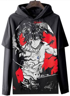 Black Clover黑色四叶草长袖T恤衣服数码 亚马逊外贸