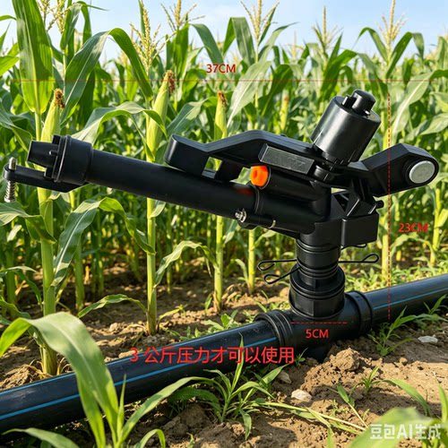定向1.5寸摇臂喷枪360可调自动喷灌大田园林草坪灌溉摇臂农用喷头
