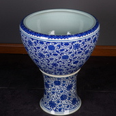 景德镇陶瓷手绘鱼缸特大号鱼缸大水缸荷花缸庭院养睡莲鱼缸养鱼盆