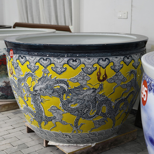 景德镇陶瓷鱼缸雕龙缸种树缸锦鲤缸古法养鱼缸荷花缸庭院大缸水缸