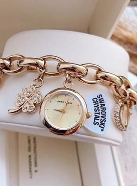 代购正品Anne Klein AK套装链式女表手镯手链挂件手表女7604CHRM