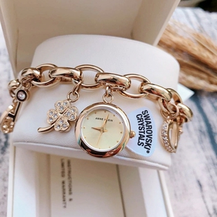 代购正品Anne Klein AK套装链式女表手镯手链挂件手表女7604CHRM