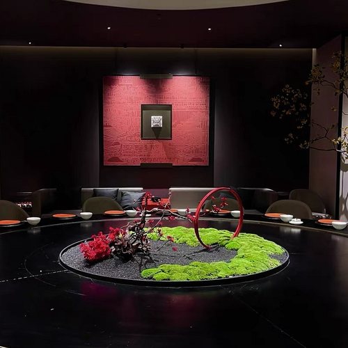 酒店餐厅永生苔藓桌花景观