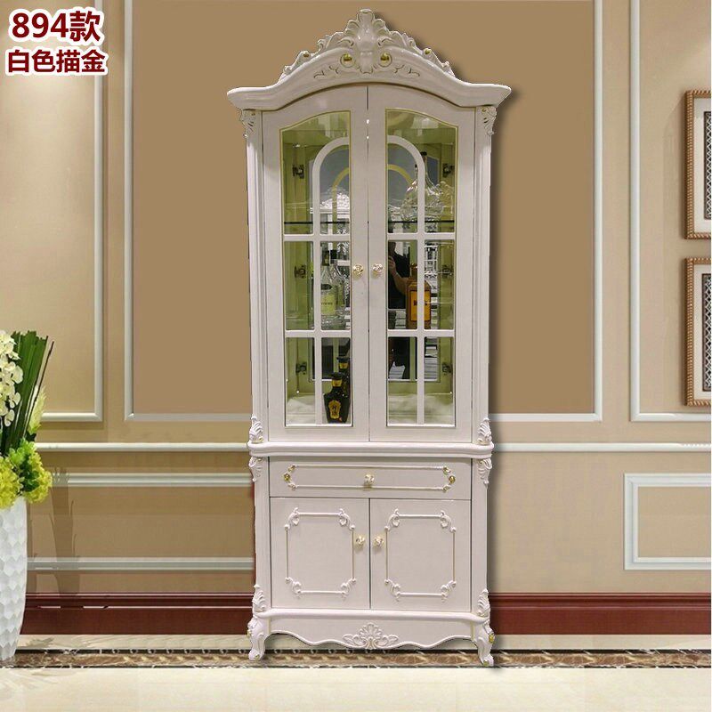 欧式酒柜双门餐边柜单门红酒柜法式客厅装饰柜靠墙展示柜储物柜